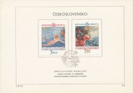 Czechoslovakia / First Day Sheet (1975/10) Bratislava (1): Bratislava Tapestries (Leander And Hera) - Mitología