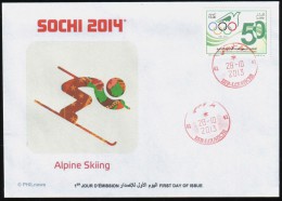 ALGERIE ALGERIA 2013  - FDC - Sotchi Sochi 2014 - Alpine Skiing - Ski Alpin - Winter 2014: Sochi