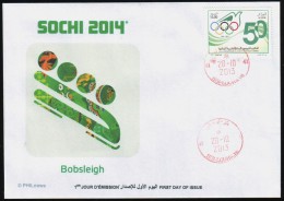 ALGERIE ALGERIA 2013  - FDC - Sotchi Sochi 2014 - Bobsleigh - Winter 2014: Sochi