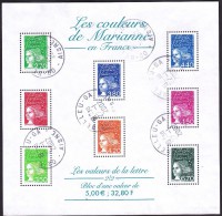 France Oblitération Cachet à Date BF N°  42 (3083 + 3091 à 3096 + 3098)  Les Couleurs De Marianne - Oblitérés