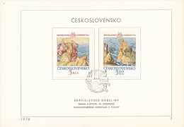 Czechoslovakia / First Day Sheet (1976/07) Bratislava: Bratislava Tapestries (Leander And Hera) - Mitología