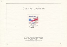 Czechoslovakia / First Day Sheet (1984/01) Praha: Anniversary Of Czechoslovak Federation (1969); Painter: Josef Hamza - Autres & Non Classés