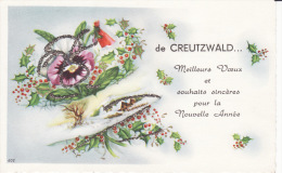 Meilleurs Voeux De Creutzwald 57, Mignonnette Pailletée - Creutzwald