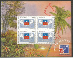 Armoiries De Mayotte.   Bloc-Feuillet Neuf **.  Côte 11.50 Euro - Blocks & Sheetlets