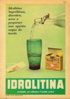 # ACQUA IDROLITINA 1950s Advert Pubblicità Publicitè Reklame Food Drink Mineral Water Eau Agua Wasser - Affiches