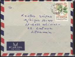 ST. LUCIA Brief Postal History Envelope Air Mail LC 003 Plants - St.Lucia (1979-...)