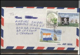 ST. LUCIA Brief Postal History Envelope Air Mail LC 010 Ships Flags Pirates Plants - St.Lucie (1979-...)