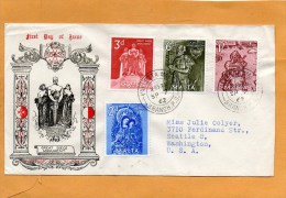 Malta 1962 FDC Mailed To USA - Malte (...-1964)