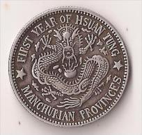 20 Cents Année 1 MANCHURIAN  MANCHOURIE FIRT YEAR OF HSUAN TUNG  ARGENT - China