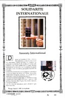 17,545 Bel Sonstamp Sony Stamps PTT Soie 545 546 2422    Solidarité Amnesty International CS - Carte Souvenir FDC 1991-9 - Cartoline Commemorative - Emissioni Congiunte [HK]