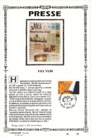 17,555 Bel Sonstamp Sony Stamps PTT Soie 555 556 2436    Presse Het Volk CS - Carte Souvenir FDC 1991-11-2   Tirage Opla - Erinnerungskarten – Gemeinschaftsausgaben [HK]