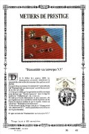 17,565 Bel Sonstamp Sony Stamps PTT Soie 565 567 2447    Métiers Diamant Prestige CS - Carte Souvenir FDC 1992-3-7 Antwe - Cartes Souvenir – Emissions Communes [HK]