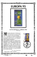 17,609 Bel Sonstamp Sony Stamps PTT Soie 609 610 2501    Europa Peintre Peinture Gaston Bertrand Florence 1960 CS - Cart - Cartoline Commemorative - Emissioni Congiunte [HK]