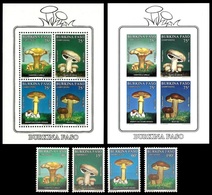 (001+29+40) Burkina Faso / 1990 / Mushrooms / Champignons / Pilze / Paddestoelen ** / Mnh   Michel 1231-34 + BL 134 A+B - Burkina Faso (1984-...)