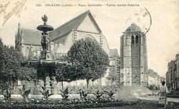 CPA 45 ORLEANS PLACE GAMBETTA EGLISE SAINTE PATERNE 1915 - Orleans