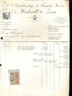 Factuur Facture Brief Lettre  - Distillerie De Fransche Kroon - Hartevelt & Zoon - Brussel 1955 - 1950 - ...