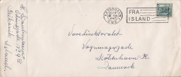 Iceland From REYKJAVIK Danish  'FRA ISLAND' KØBENHAVN Omk. 1947 Cancel Cover Brief KØBENHAVN K. 50 Aur Fish Fische Stamp - Cartas & Documentos