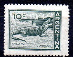 ARGENTINA 1959 Spectacled Caiman - 10c. - Green  MH - Unused Stamps