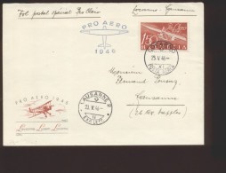 Schweiz Luftpostbrief  Pro Aero 1946 Stempel 23.5.1946 - Premiers Vols