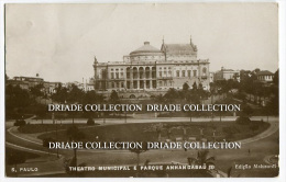 CARTOLINA THEATRO MUNICIPAL E PARQUE ANHAN GABAU SAO PAULO BRASILE VIAGGIATA - São Paulo