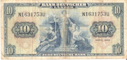 BILLETE DE ALEMANIA DE 10 MARCOS DEL AÑO 1949  (BANKNOTE) - 10 Deutsche Mark