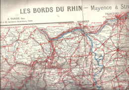 Carte TARIDE N° 27 - Les Bords Du Rhin De Mayence à Strasbourg - Carte Taride Routière Des Années 1920 - Strassenkarten