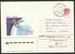 Ukraine,  Stationery Cover, "Radio Day" 1990, Circulated In 1990 From Donetsk To Romania. - Ucraina & Ucraina Occidentale