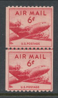 USA 1949 Air Mail. Scott # C41,  Skymaster, Join Line Pair Coil, MH (*) - 2b. 1941-1960 Ongebruikt
