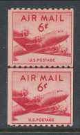 USA 1949 Air Mail. Scott # C41,  Skymaster, Join Line Pair Coil, MH (*) - 2b. 1941-1960 Neufs