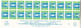 Canada 1961 Easter Seals Block Of 20 With Selvedge - Local, Strike, Seals & Cinderellas