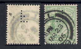 GB 1902 - 10 KEV11 1/2d Green Perfins F Wmk 49...( 231 ) - Perfins
