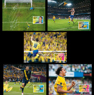 Zweden  2014  Zlatan Ibrahimovic Voetbal Soccer Fussbal   MAXICARDS  COMPLETE SET   Postfris/mnh - Unused Stamps