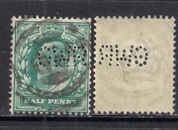 GB 1902 - 10 KEV11 1/2d Green Perfins GWR Wmk 49..... ( D618 ) - Gezähnt (perforiert)