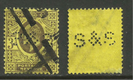 GB 1902 - 11 KEV11 3d Purple/Yellow Perfins S & S Wmk 49. ( 1248 ) - Gezähnt (perforiert)