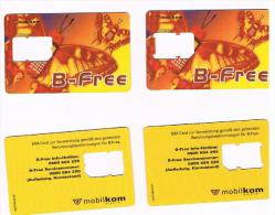AUSTRIA - MOBIKOM (SIM GSM) - B-FREE  LOT OF 2 DIFFERENT -    USED WITHOUT CHIP  °  -  RIF. 5296 - Farfalle
