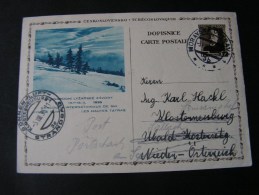 == CSR Karte 1935 Zavody  Zudruck Karte , Selten   Ski Wettbewerb FIS CDV57 2 - Cartoline Postali