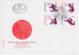 YUGOSLAVIA 1984 Olympic Medals On 2 FDCs.  Michel 2075-82 - FDC