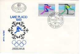 Delcampe - YUGOSLAVIA 1980 Winter Olympics: Lake Placid FDC  Michel  1821-22 - FDC