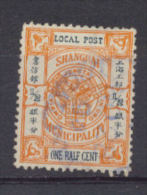 China - Shanghai  1893  1/2c Orange - Gebraucht