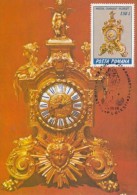 CLOCKS, TABLE CLOCK, CM, MAXICARD, CARTES MAXIMUM, 1988, ROMANIA - Horlogerie