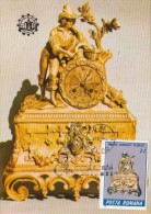 CLOCKS, TABLE CLOCK, CM, MAXICARD, CARTES MAXIMUM, 1988, ROMANIA - Uhrmacherei