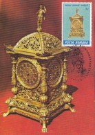 CLOCKS, TABLE CLOCK, CM, MAXICARD, CARTES MAXIMUM, 1988, ROMANIA - Clocks