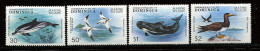 Dominique ** N° 604 - 605 - 607 - 608 - Cétacés - Oiseaux Marins - Dominique (1978-...)