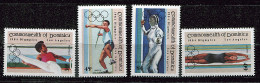 Dominique ** N° 798 à 801 - J.O. De Los Angeles (cheval-arçons, Javelot, Plongeon, Escrime) - Dominica (1978-...)