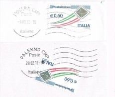 1342- Italia Varietà 2 Buste Intere Affrancatura €. 0,60 Letterina ORO E GRIGIA - Isolati Su Busta - - Varietà E Curiosità