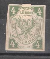 LÜBECK, 1872, Réimpression / Nachdrück Du 4  Shilling Vert, Neuf * B/TB, Cote ?? - Lübeck