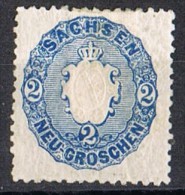 Sello 2 Neu Groschen, SACHSEN, Sajonia, Estado Aleman, Num 16 * - Sachsen