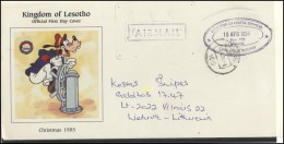 LESOTHO Brief Postal History Envelope Air Mail LS 003 Disney Cartoons Service Mail - Lesotho (1966-...)