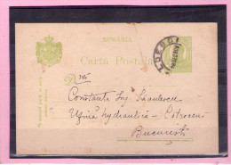 CARTA POSTALA / CAROL I  - Circulata 1909  Cu Francatura PLOESCI - Storia Postale