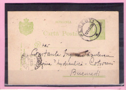 CARTA POSTALA / CAROL I  - Circulata 1908  Cu Francatura BUCURESTI / PLOIESTI - Lettres & Documents